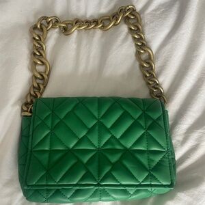 Zara green hand bag